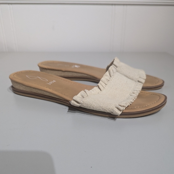 Joie Ruffle Eidel Tan Beige Neutral Slide/Sandals size 7 - Picture 4 of 10